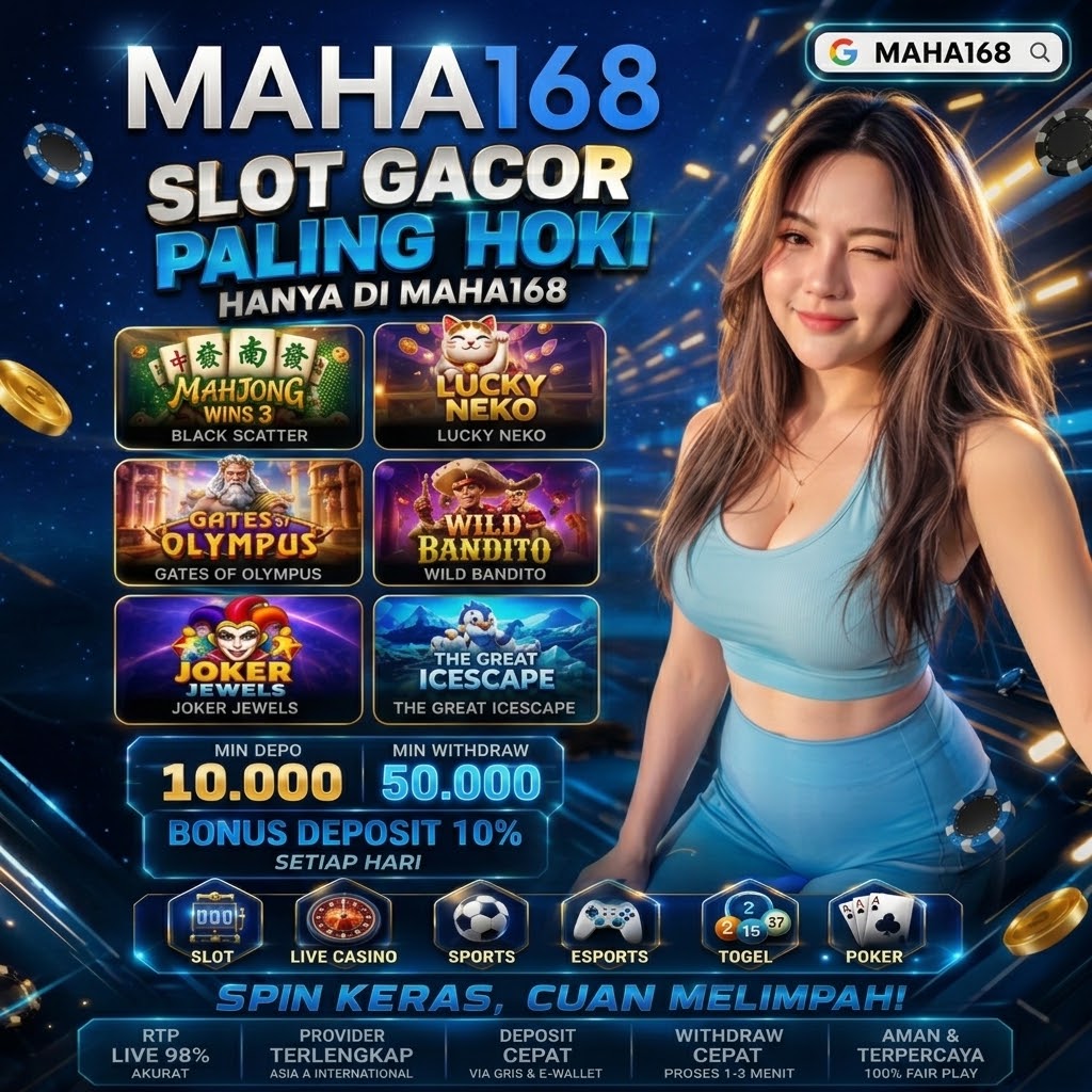 Banner resmi Maha168 game online terpercaya bonus deposit 10 persen setiap hari